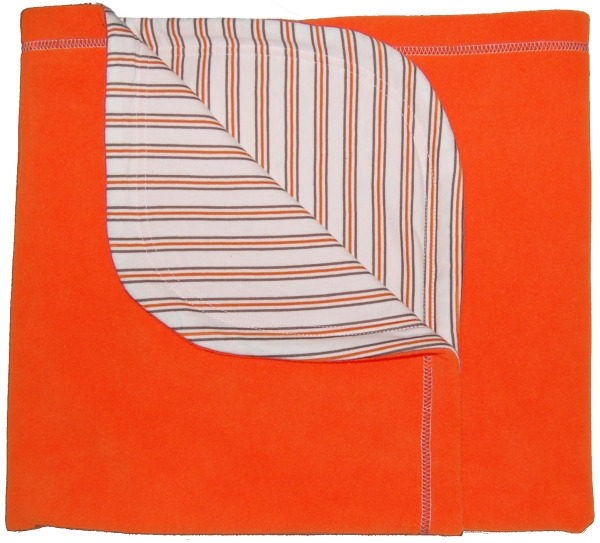 Deka 100x70cm Satincare - Oranžová/proužek hnědý-oranžový