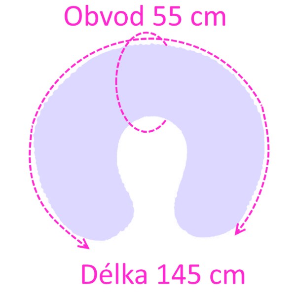 Kojící polštář MINKY délka 145cm - světle modrý