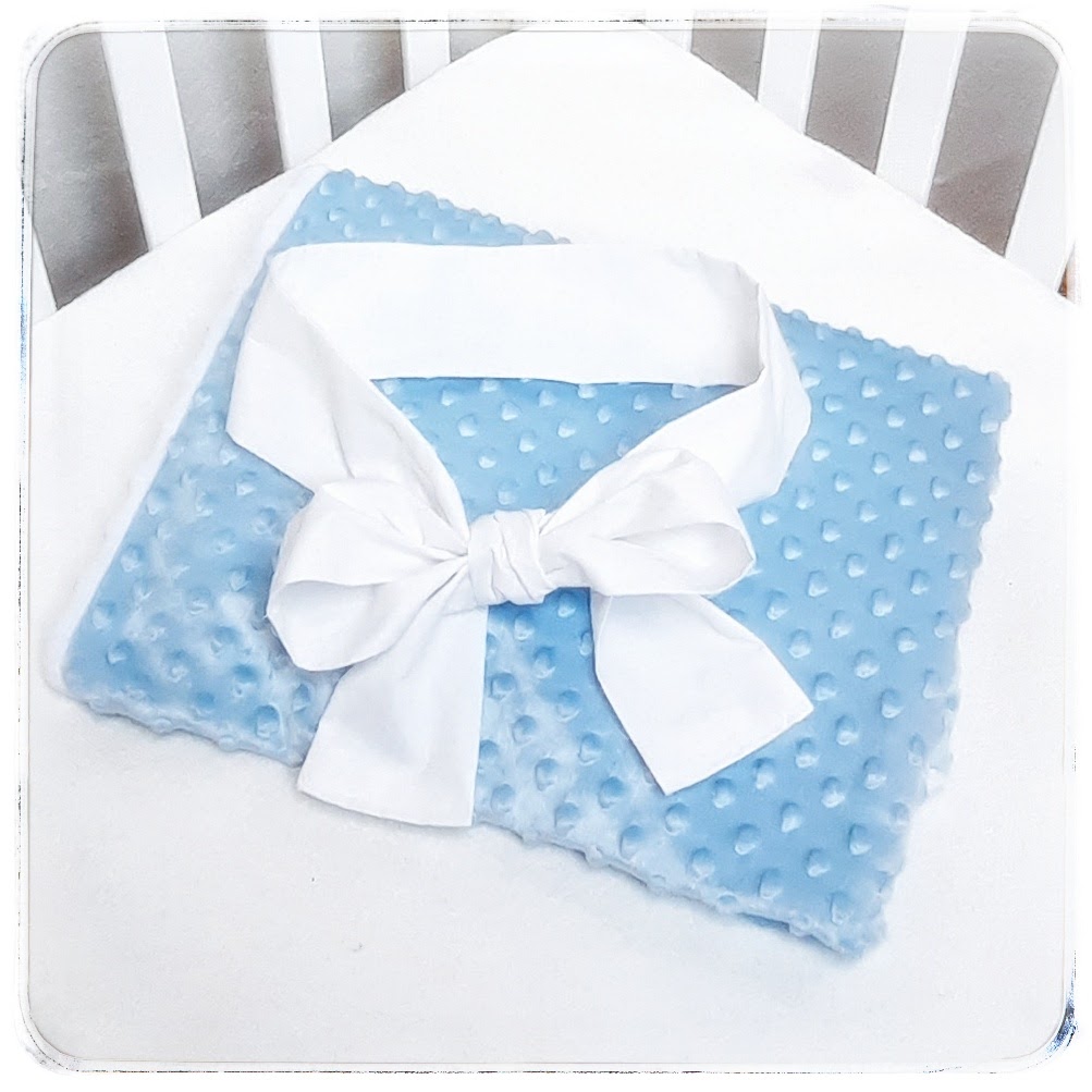 Bavlněná mašle (vázací stuha) na zavinovačku či deku délka 155 cm - světloulince modrá