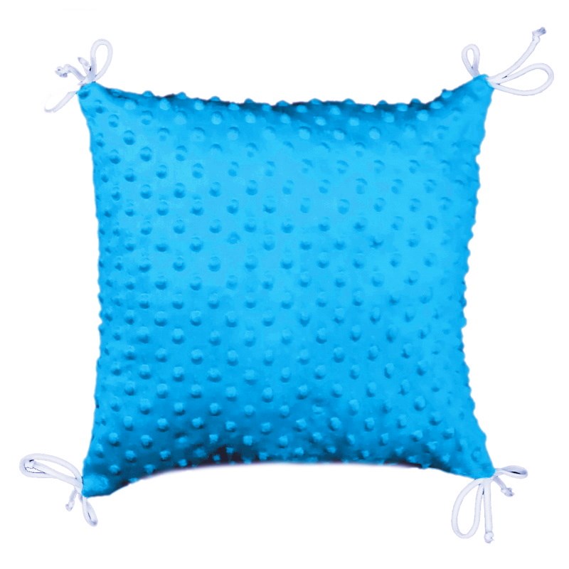 Polštářek na polštářkový mantinel MINKY - aqua modrý
