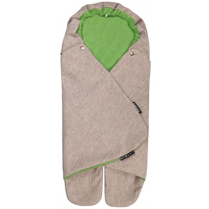 Zavinovačka do autosedačky Emitex softshell SÁRA - sv. hnědá/hrášková