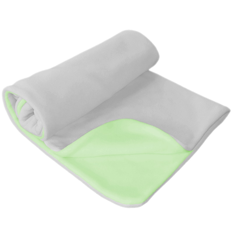 Ledčická dílna - Kojenecká deka dvouvrstvá microfleece - Light Grey/Light Green