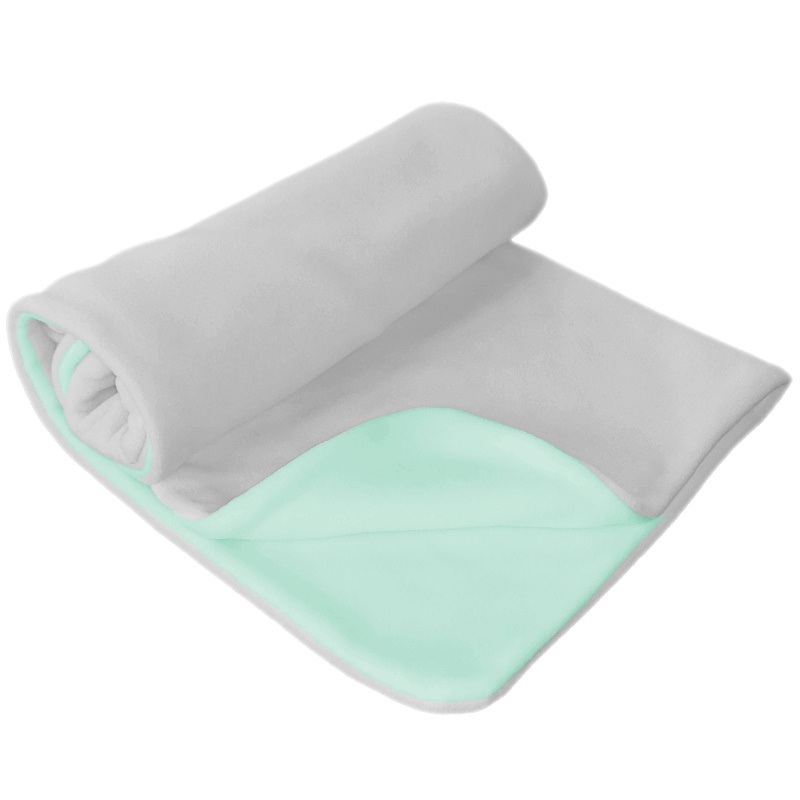 Ledčická dílna - Kojenecká deka dvouvrstvá microfleece - Light Grey/Light Mint