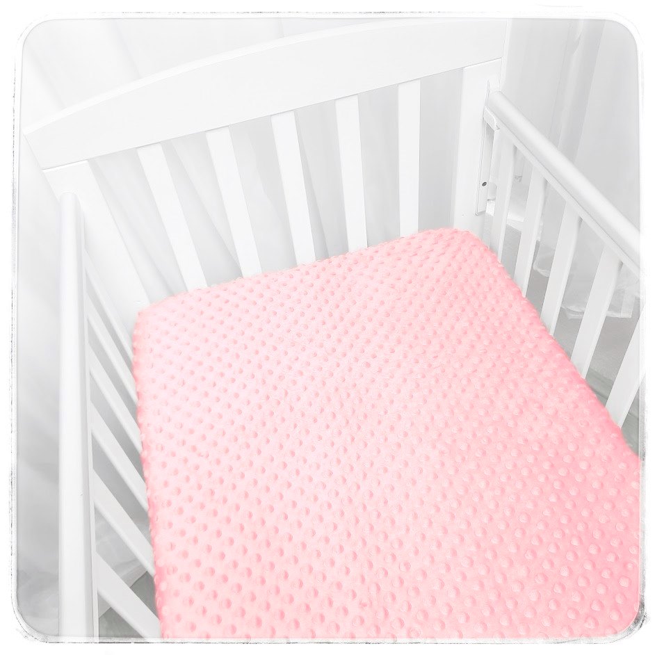 MINKY prostěradlo do postýlky 120x60 cm s gumičkou - salmon pink