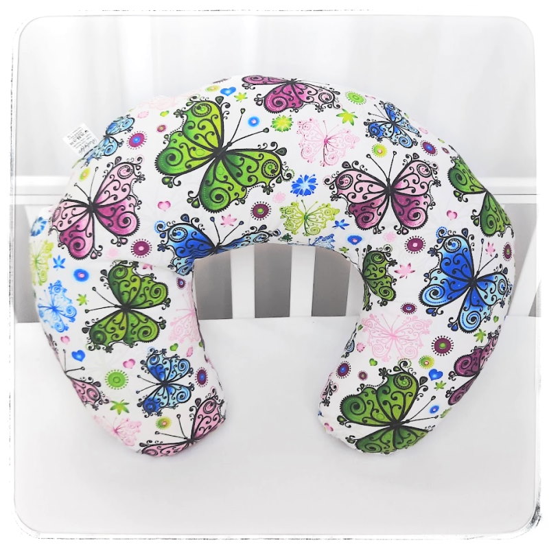 Kojící polštář MIDI - COLOR BUTTERFLY na bílé