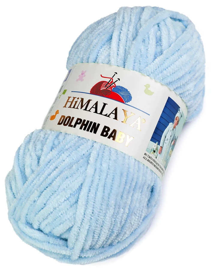 Dolphin Baby Pletací žinylková příze 100 g - světle modrá