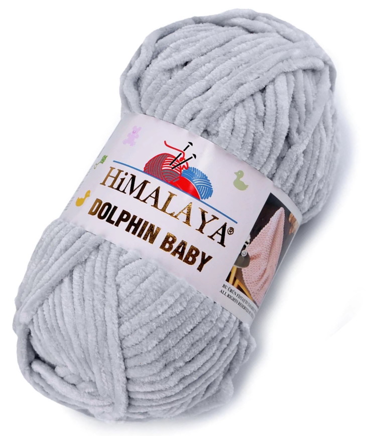 Dolphin Baby Pletací žinylková příze 100 g - holubí šedá