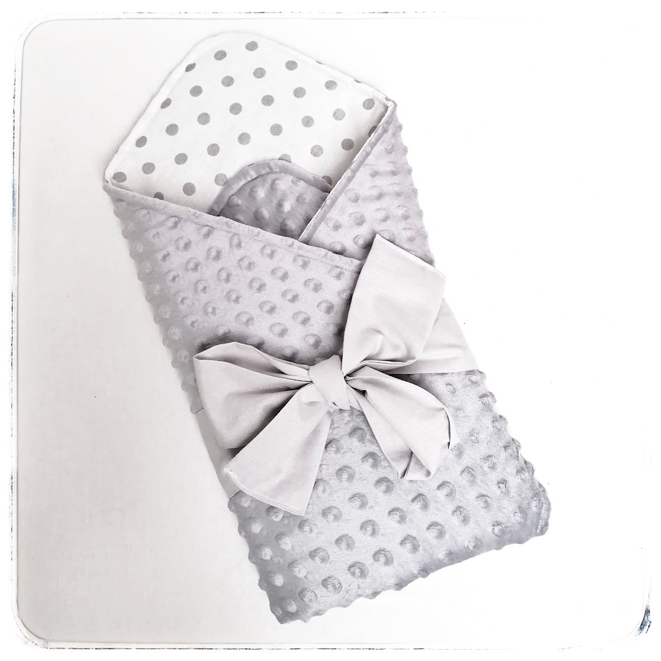 Rychlozavinovačka pro panenku do 35cm - světle šedé Minky/bavlna šedé puntíky