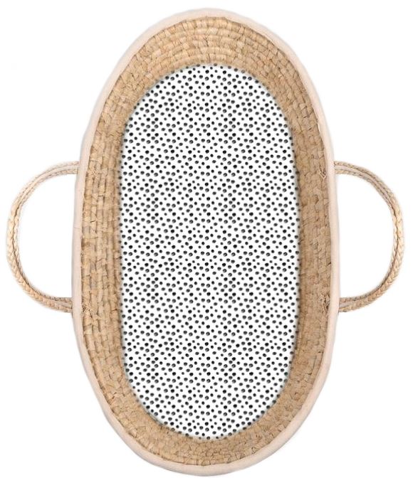 Ledčická dílna - Prostěradlo do kočárku nebo košíku bavlna PREMIUM - Antracitové nepravidelné puntíky