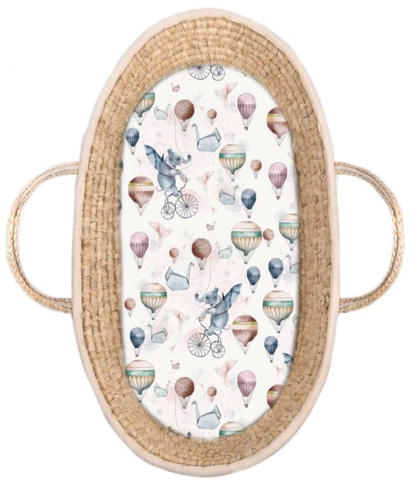 Ledčická dílna - Prostěradlo do kočárku nebo košíku bavlna PREMIUM - Sloníci (starorůžová)