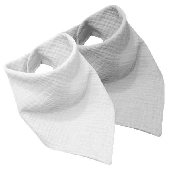 Sada 2ks mušelínových šátečků/slintáčků na krk - White/Glaciery Grey