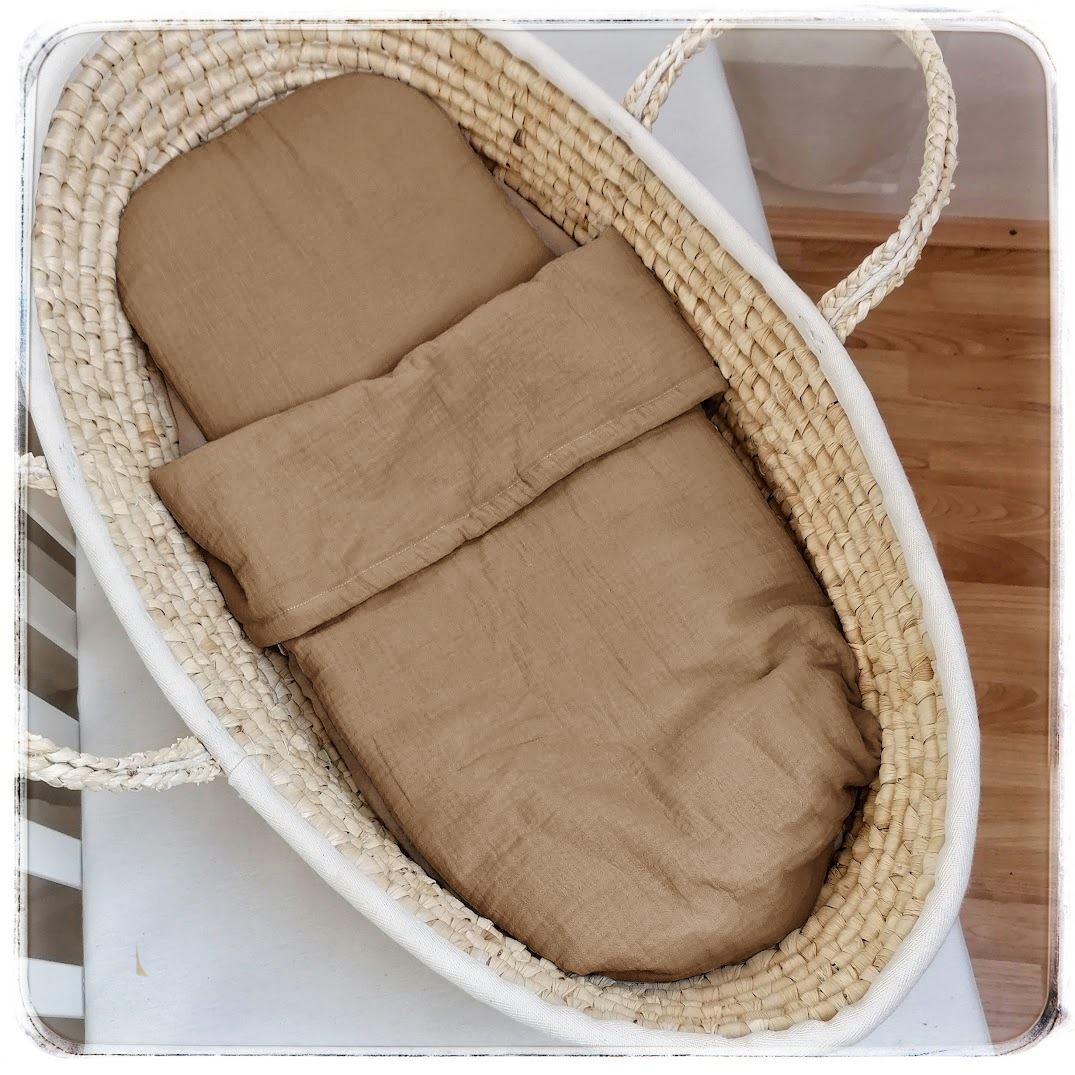 Mušelínový komplet do kočárku či košíku - Cocoa Brown