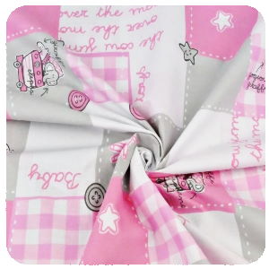 Plátěné prostěradlo do postýlky 120x60 cm s gumičkou - Patchwork Toys šedá růžová na bílé
