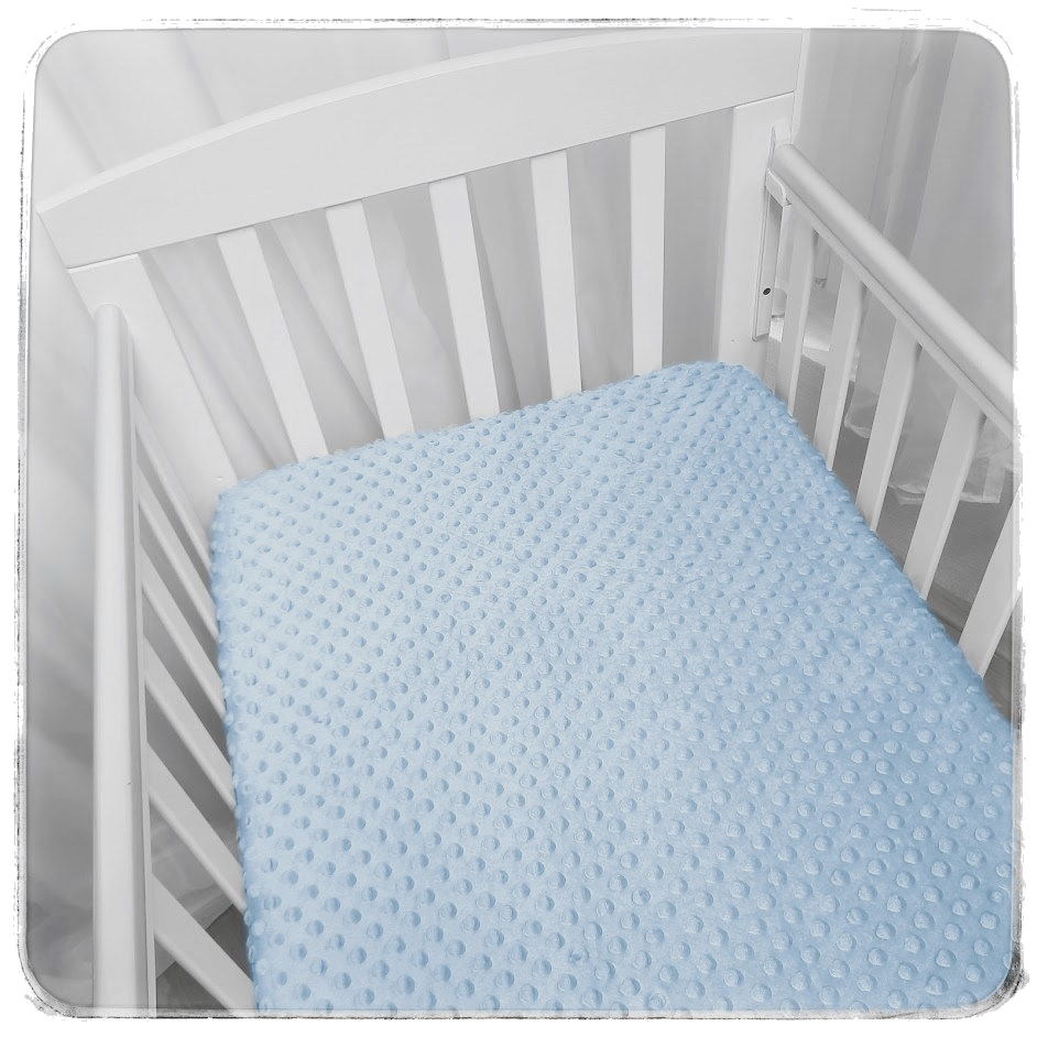 MINKY prostěradlo do postýlky 120x60 cm s gumičkou - baby blue (modrošedá)