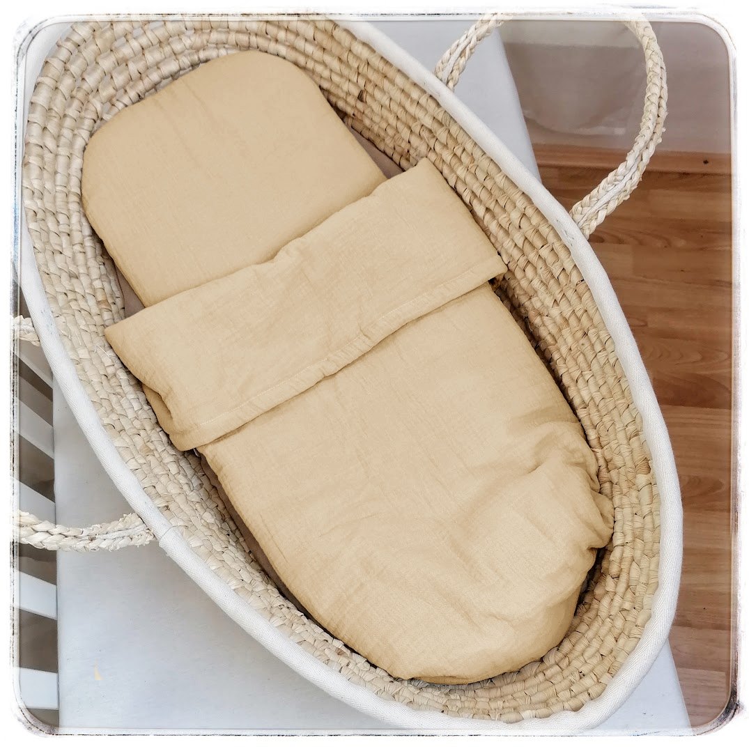 Mušelínový komplet do kočárku či košíku - Beige