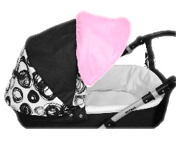 Sluneční kšilt na kočárek s UV filtrem - světle růžové