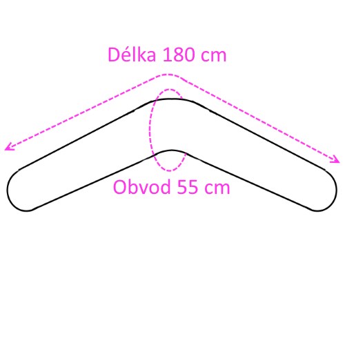 Kojící polštář délka 180cm - Bílé hvězdičky na šedé
