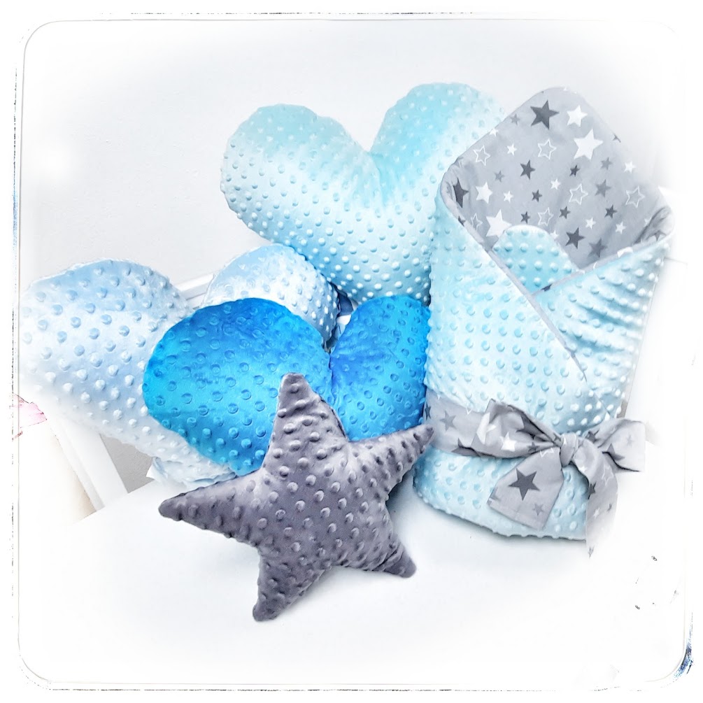 MINKY Polštářek Srdce - iceberg blue