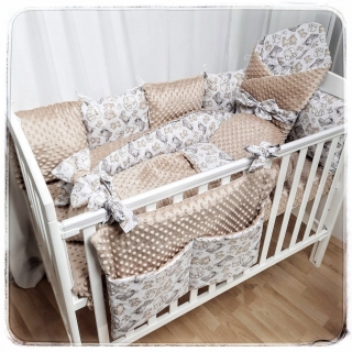 Polštářek na polštářkový mantinel MINKY - Cappuccino
