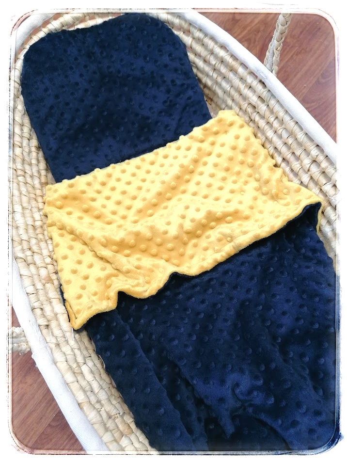 Deka MINKY dvojitá -  Navy/Mustard