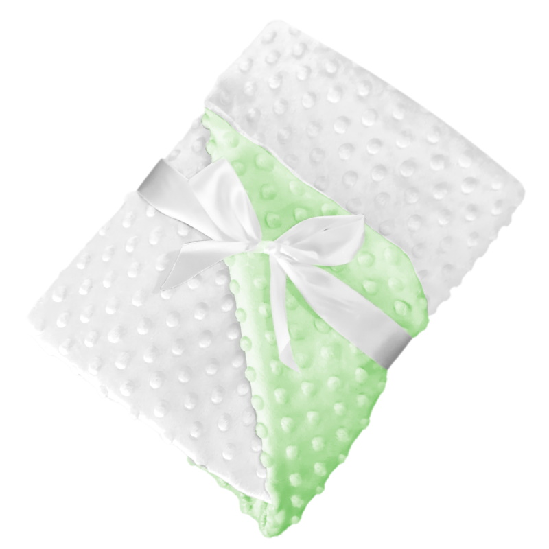 M71 - VZORNÍK - Minky DOTS - Light Green