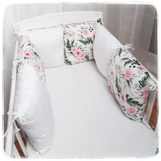 Metráž 100% bavlna plátno 10 cm - Růže na bílé