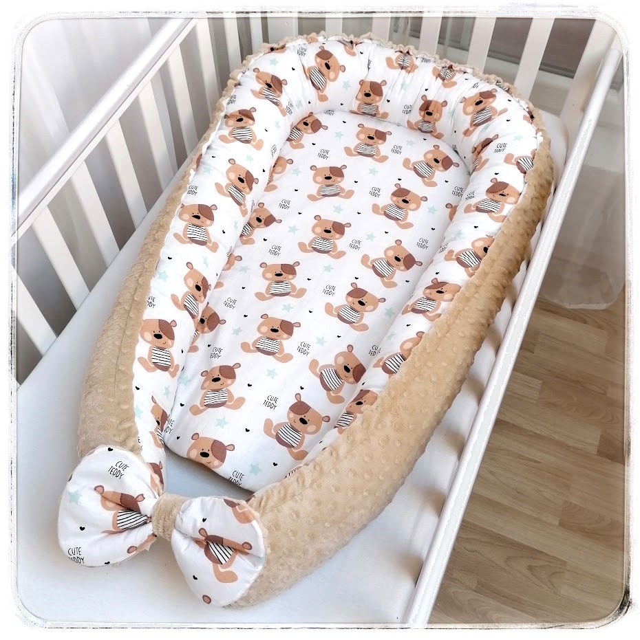 Metráž 100% bavlna plátno 10 cm - Cute Bear hnědý na bílé