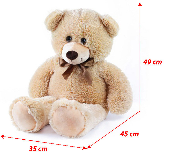 Velký plyšový medvěd (80cm) s dárkovou visačkou světle béžový