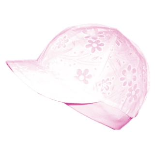 Agnesion Plátěná čepička s kšiltem velikost 62 (1) - růžová s kytičkama