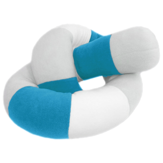 Fleecový relaxační válec délky 2 m - bílá/sv.šedá/aqua modrá