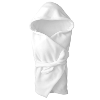 Oboustranná zavinovačka s kapuckou microfleece - bílá