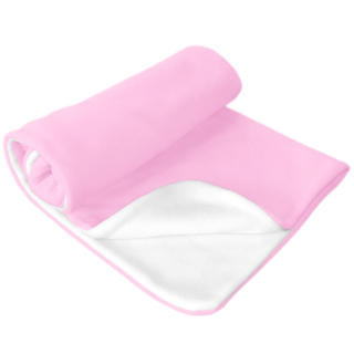 Ledčická dílna - Kojenecká deka dvouvrstvá microfleece - Light Pink/White