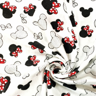 Flanelové prostěradlo do kočárku nebo košíku - Minnie červené mašličky