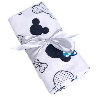 Flanelová čtvercová osuška - Minnie aqua modré mašličky