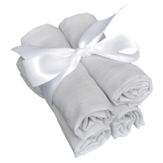 Bavlněné tetra mušelínové plenečky/utěráčky 35x35cm 4ks PREMIUM - Světle šedé