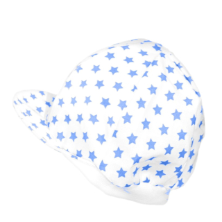 Agnesion Plátěná čepička s kšiltem velikost 68 (2) - bílá modré hvězdičky