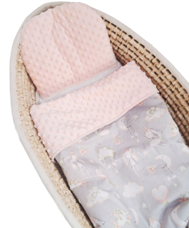 Komplet do kočárku - Plyšová zvířátka na šedé/minky Light Apricot