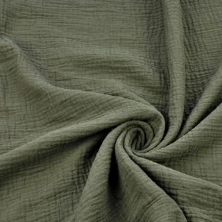 Ledčická dílna Mušelínové prostěradlo do kočárku nebo košíku - Dark olive green