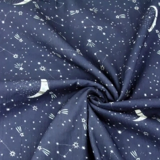 Ledčická dílna Mušelínová osuška velká (160x95cm) - Navy Blue Galaxy