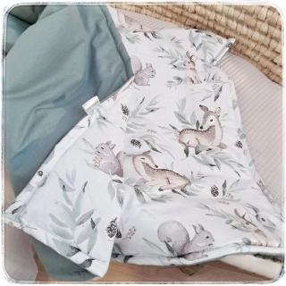 Ledčická dílna Kojenecká deka bavlněná s výplní - Srnečci/šalvěj